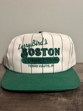 Men's White and Green Hat